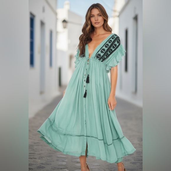 NWT Free People Bali Will Wait For You Midi Dress - Picture 3 of 16